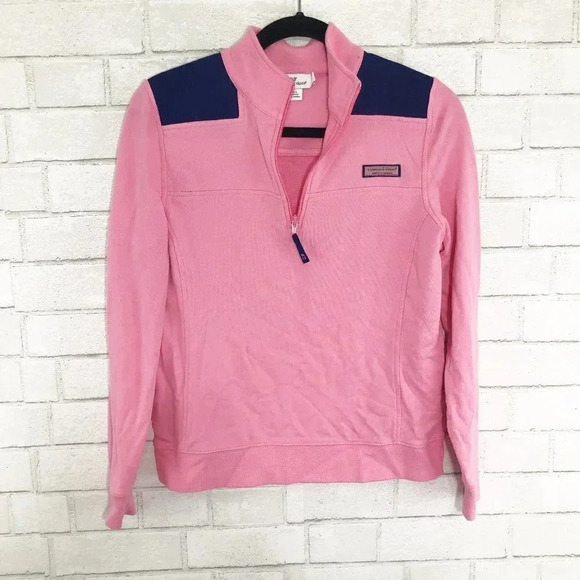 Vineyard Vines Pink & Navy Pullover Sweatshirt Women's Size Small - Picture 1 of 10